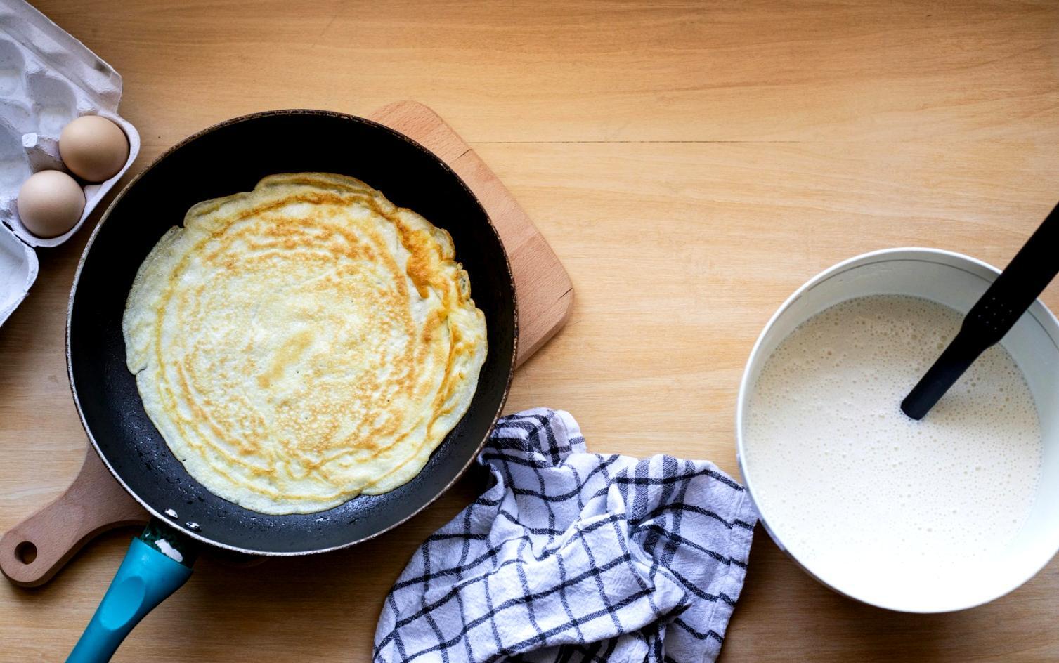 Modern kitchen workspace setup for home cooking education